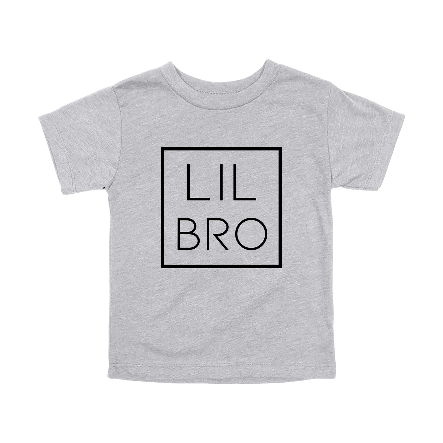 Lil Bro design on a Heather Athletic Gray toddler T-shirt, front view.