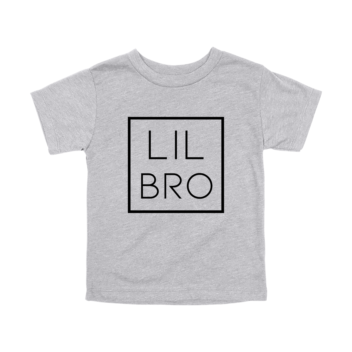 Lil Bro design on a Heather Athletic Gray toddler T-shirt, front view.