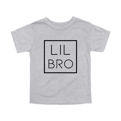 Lil Bro design on a Heather Athletic Gray toddler T-shirt, front view.