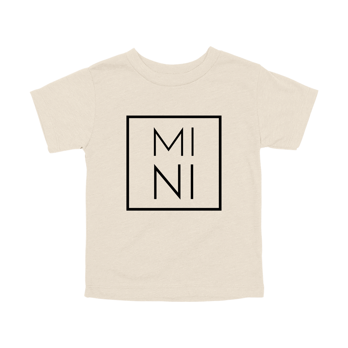 Mini design on a Natural toddler T-shirt, front view.