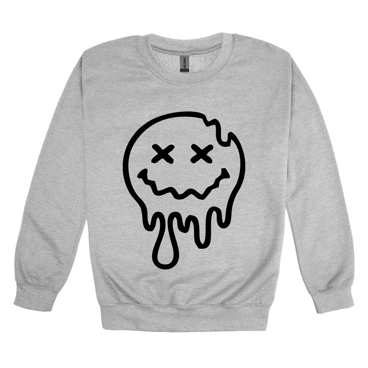 On My Last Nerve Front & Back design on a Sport Gray adult crewneck sweatshirt, front view.