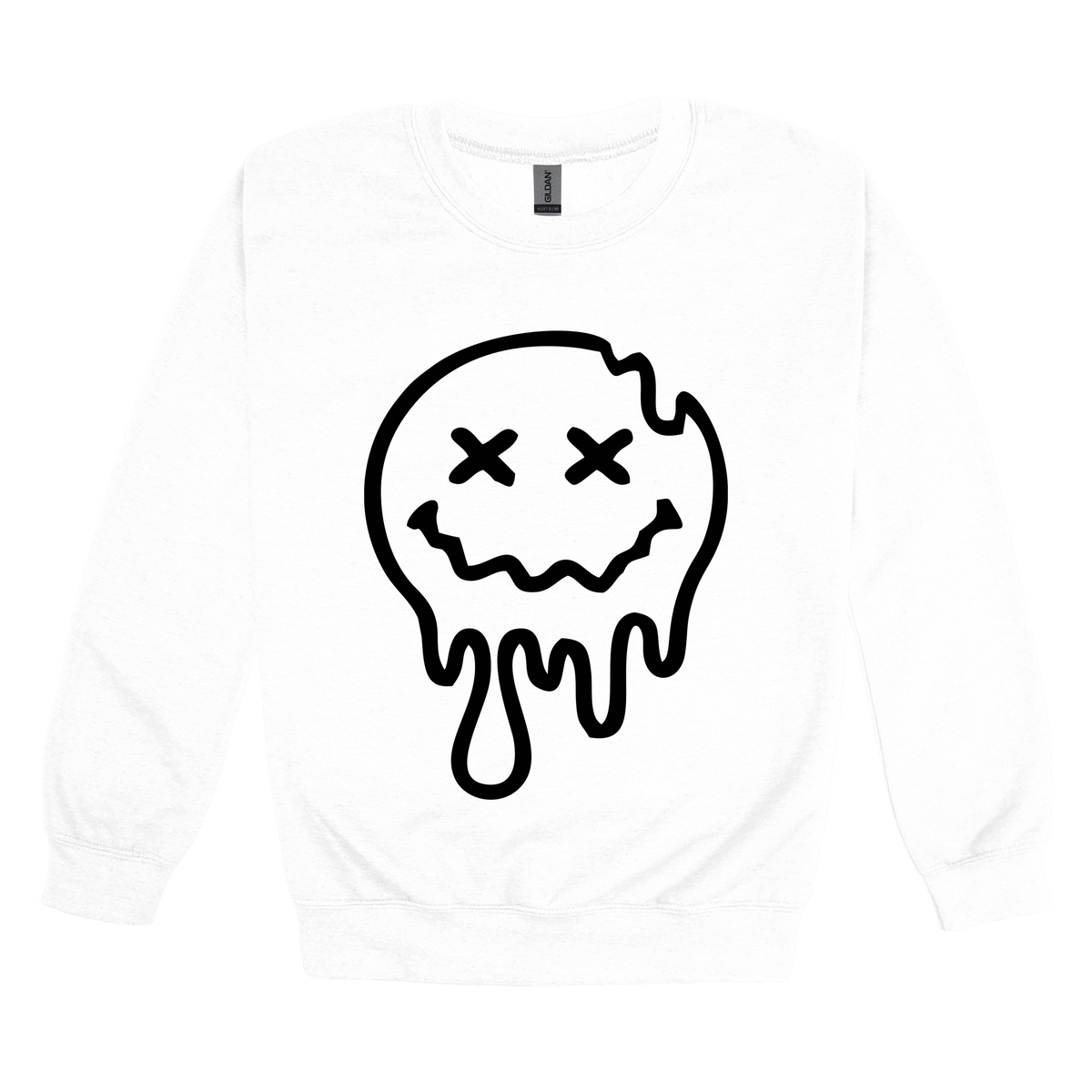 On My Last Nerve Front & Back design on a White adult crewneck sweatshirt, front view.