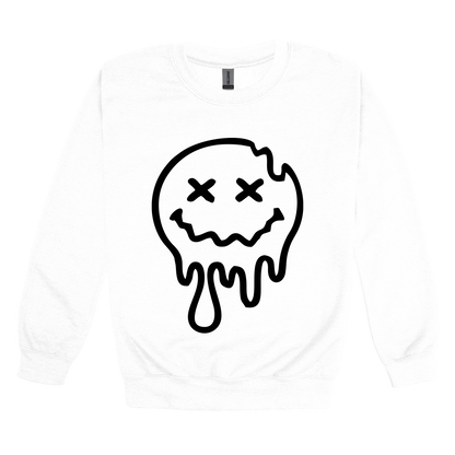 On My Last Nerve Front & Back design on a White adult crewneck sweatshirt, front view.
