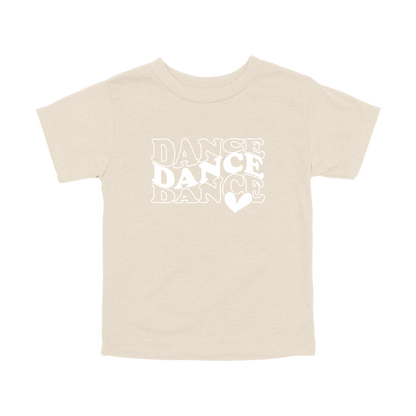 Dance design on a Natural toddler T-shirt, front view.