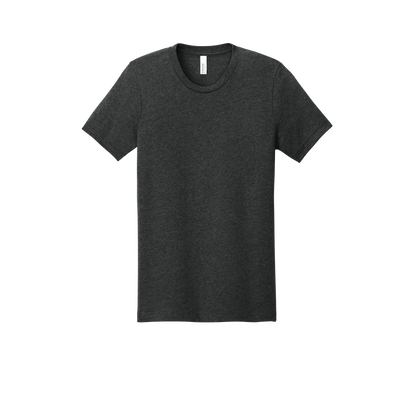 Custom youth Bella + Canvas heathered T-shirt in Heather Dark Grey, front view