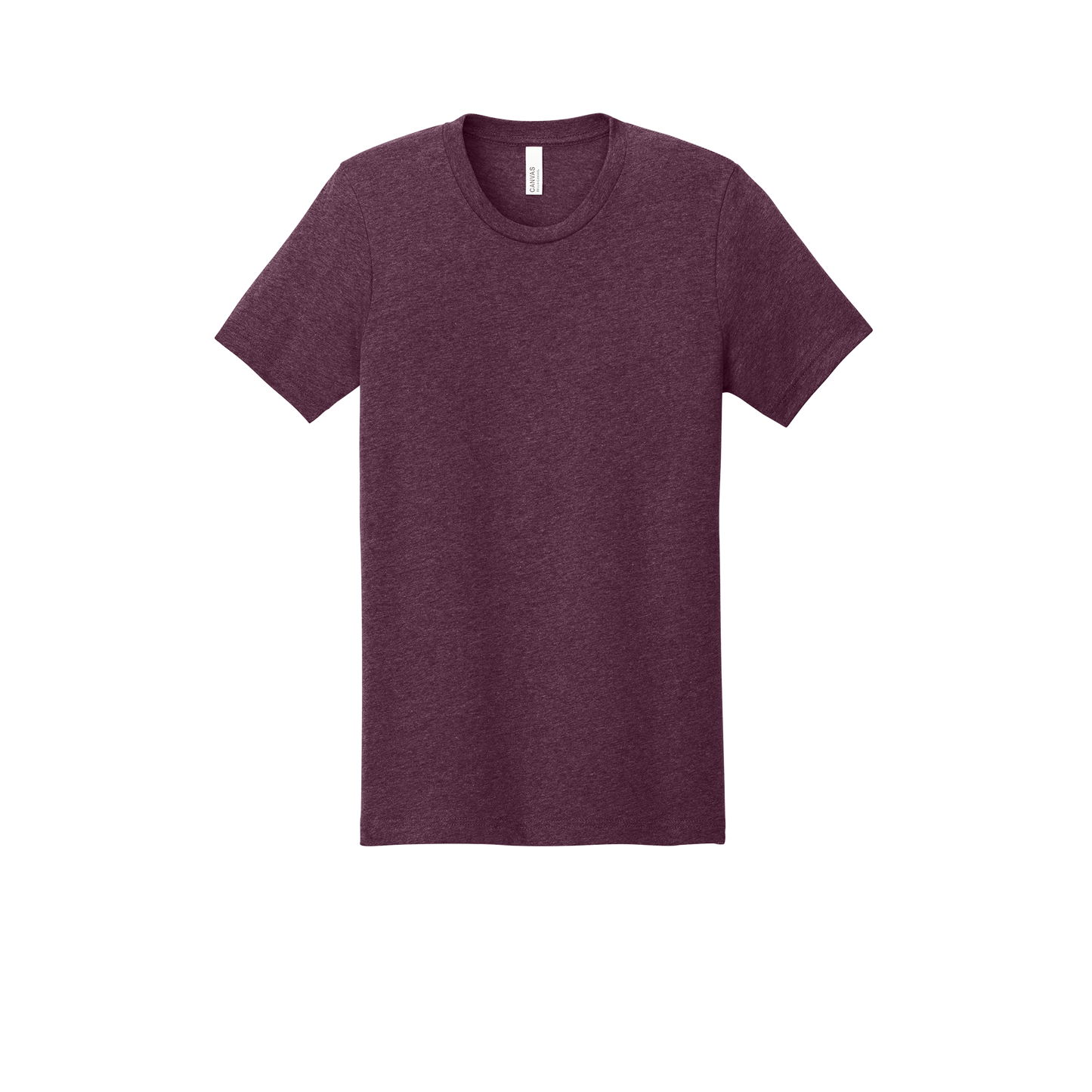 Custom youth Bella + Canvas heathered T-shirt in Heather Maroon, front view