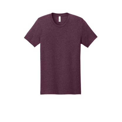Custom youth Bella + Canvas heathered T-shirt in Heather Maroon, front view
