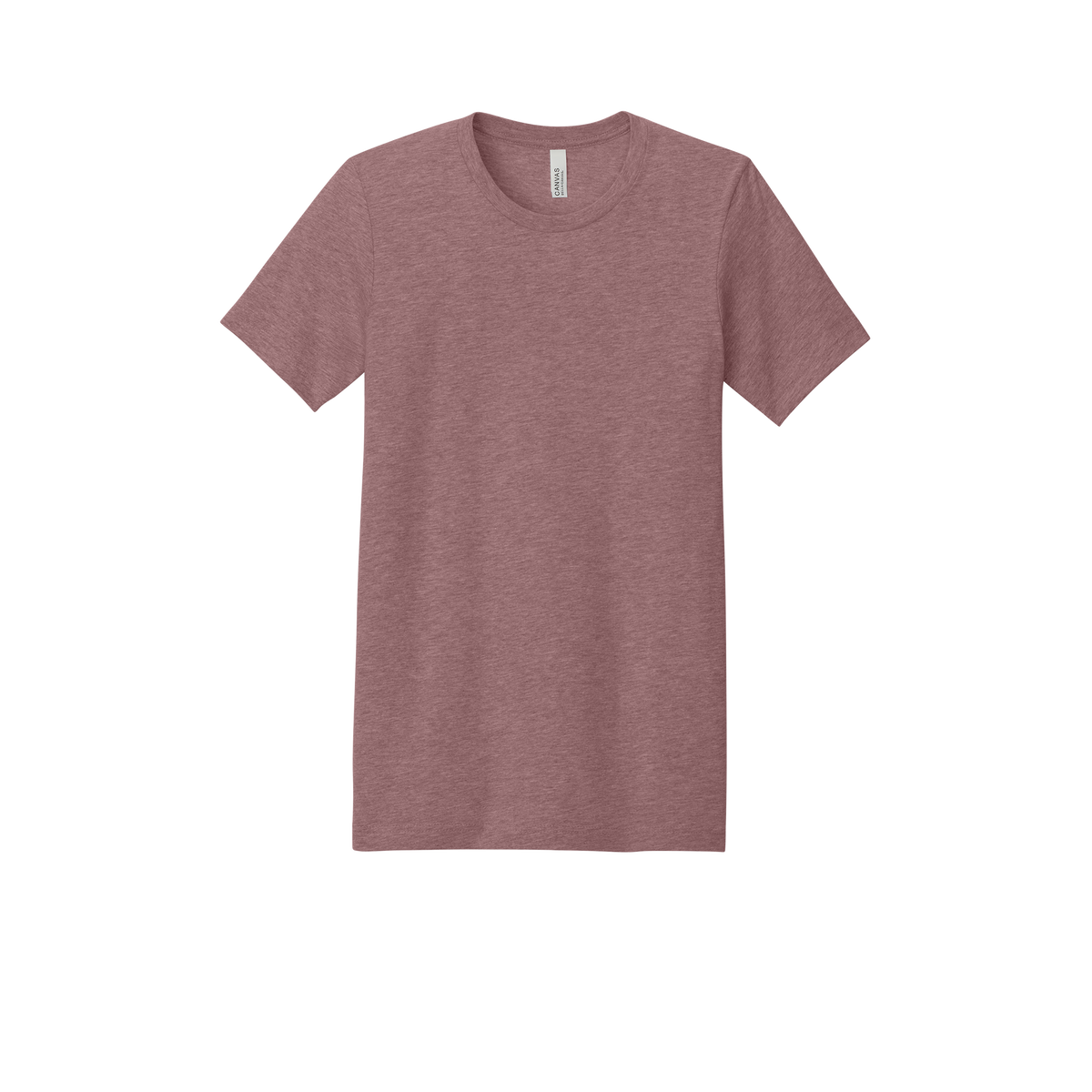 Custom youth Bella + Canvas heathered T-shirt in Heather Mauve, front view