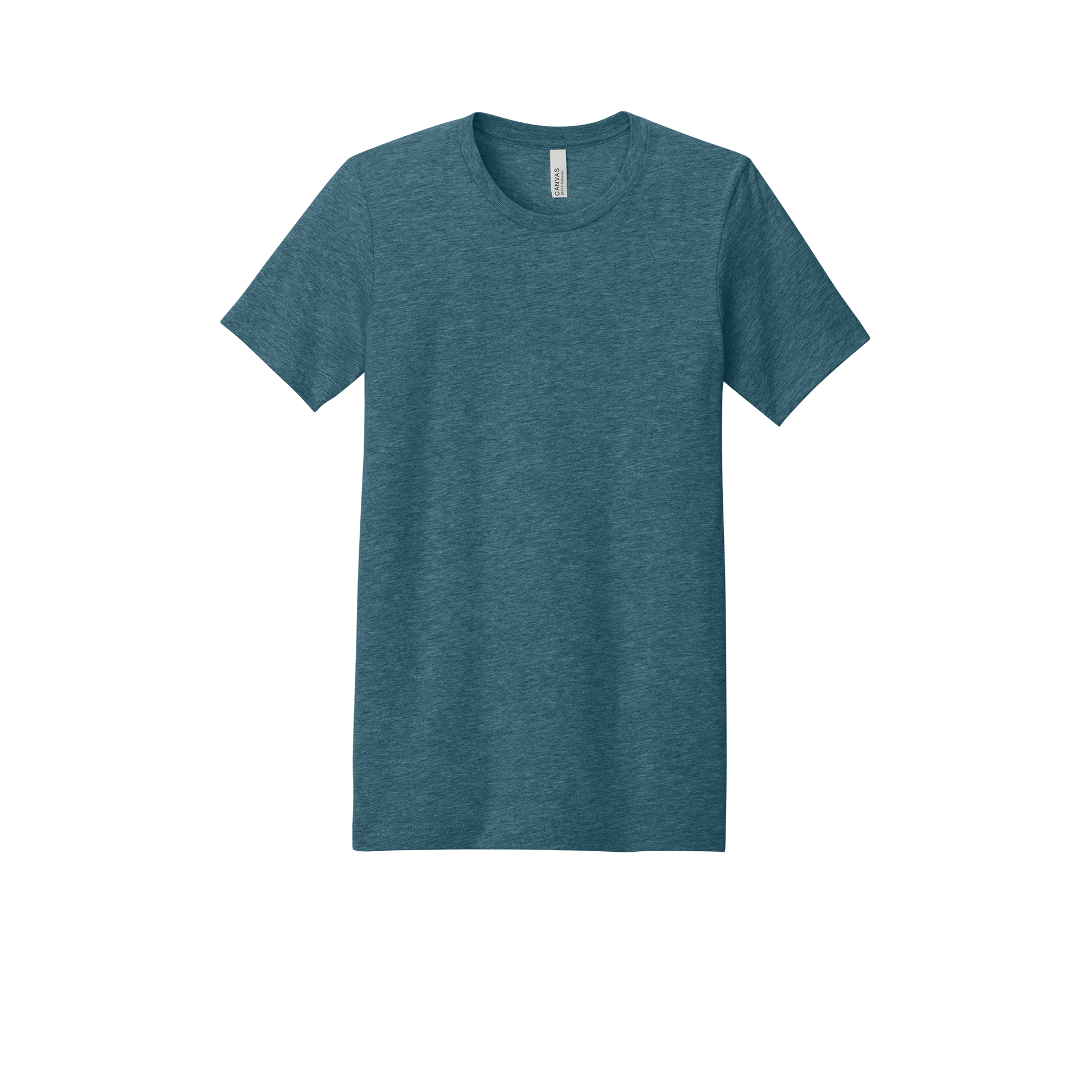Custom adult Bella + Canvas heathered T-shirt in Heather Slate, front view