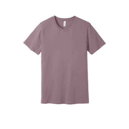 Custom adult Bella + Canvas jersey T-shirt in Orchid, front view