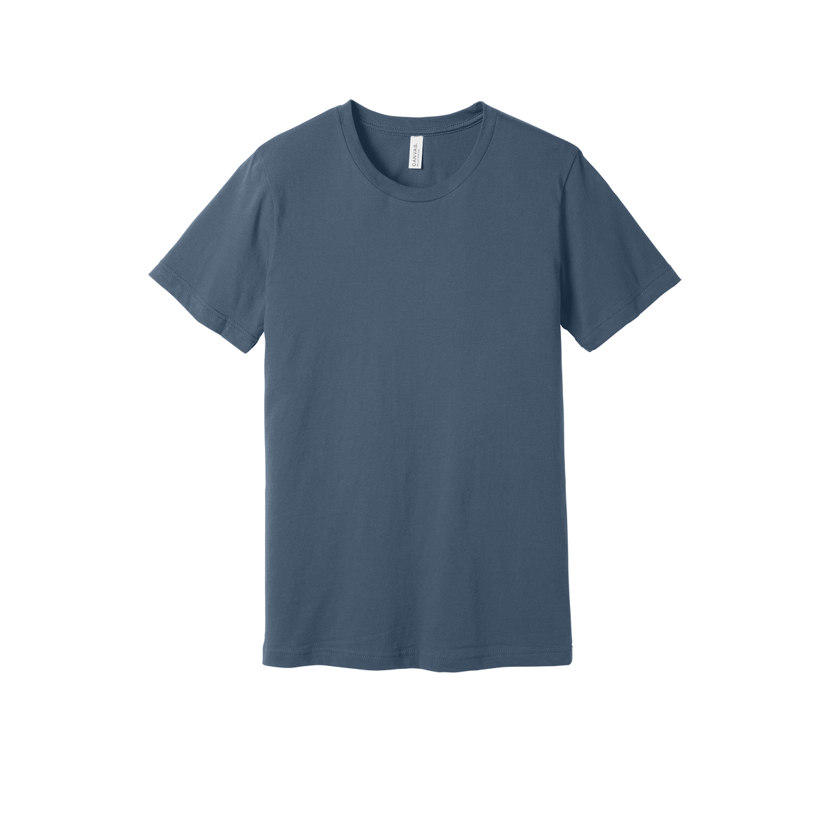 Custom adult Bella + Canvas jersey T-shirt in Slate, front view