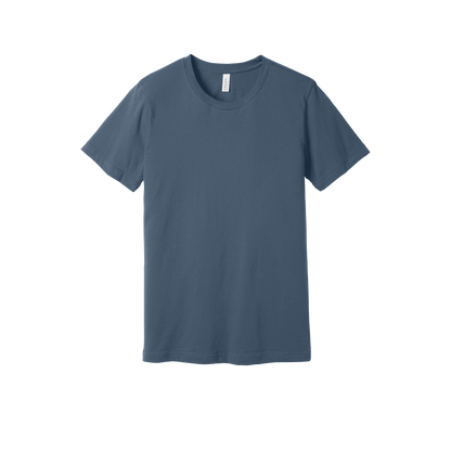 Custom adult Bella + Canvas jersey T-shirt in Slate, front view
