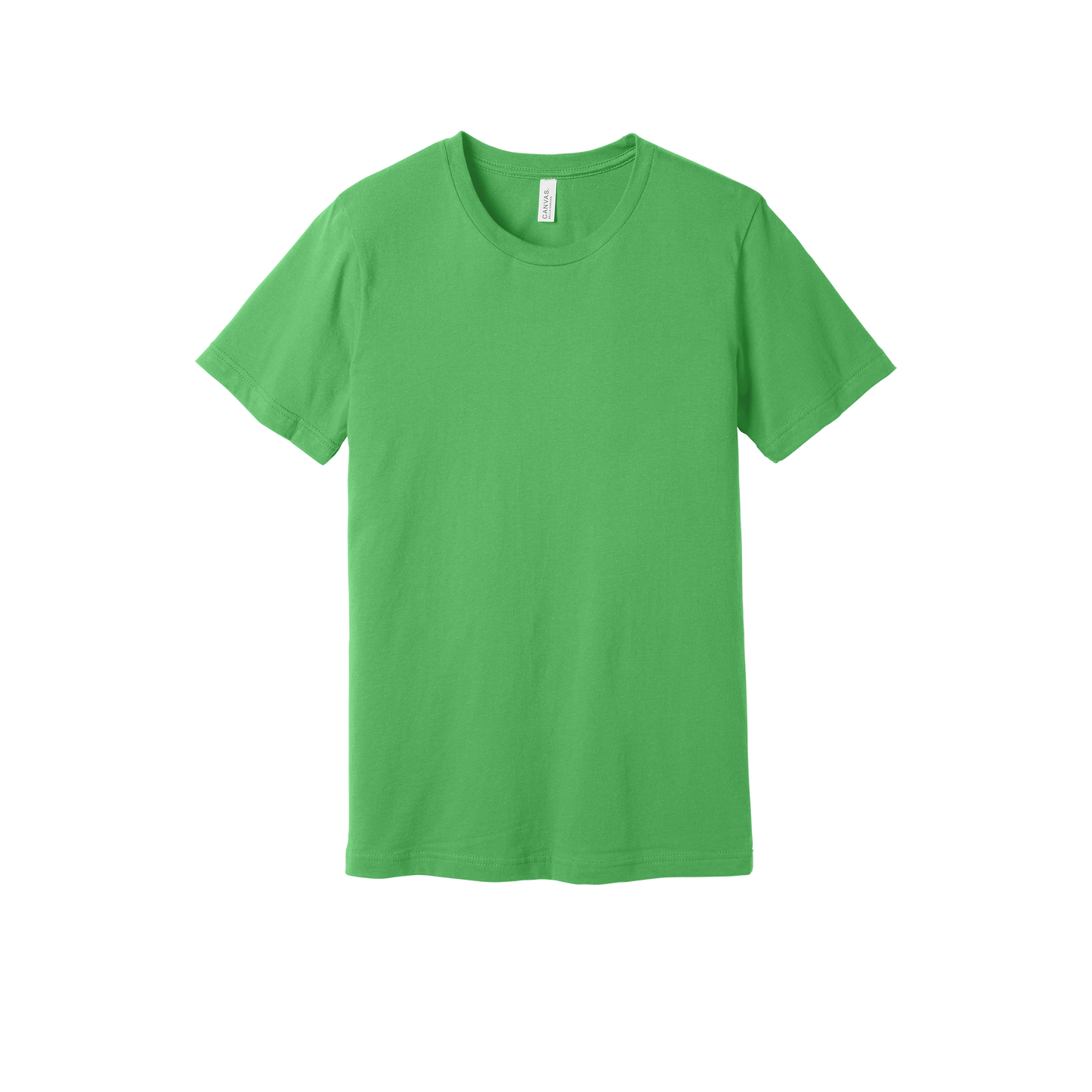 Custom adult Bella + Canvas jersey T-shirt in Green, front view, alternate view 2