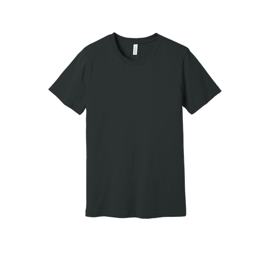 Bella + Canvas jersey T-shirt in Dark Grey, front view