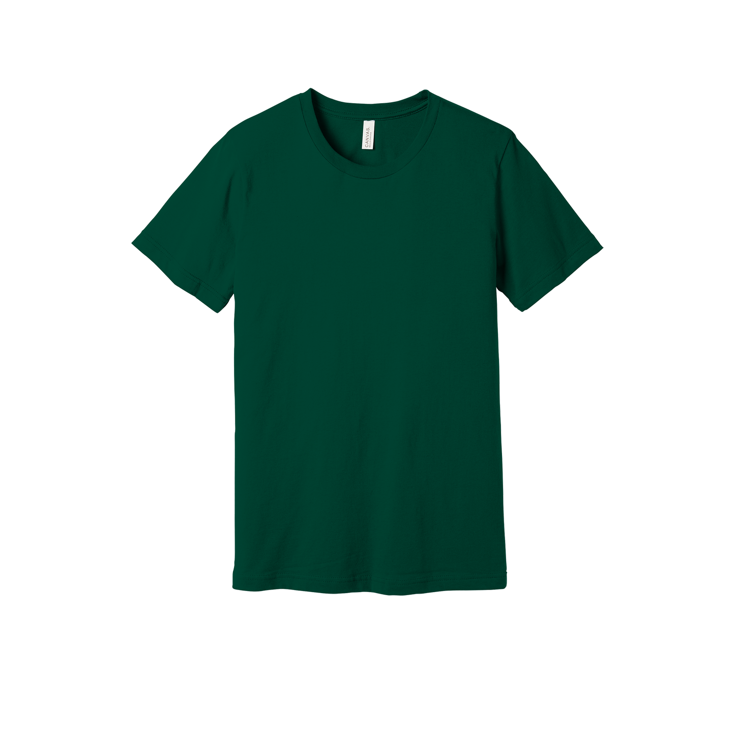 Custom adult Bella + Canvas jersey T-shirt in Evergreen, front view