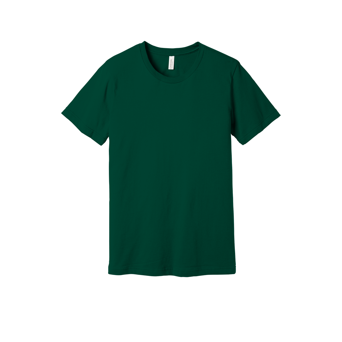 Custom adult Bella + Canvas jersey T-shirt in Evergreen, front view
