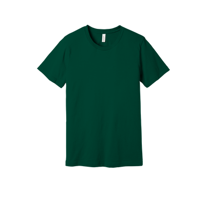 Custom adult Bella + Canvas jersey T-shirt in Evergreen, front view