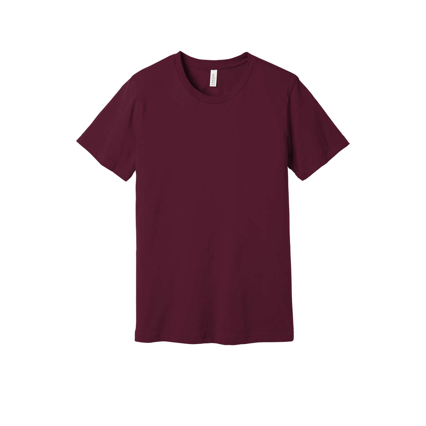 Bella + Canvas jersey T-shirt in Maroon, front view