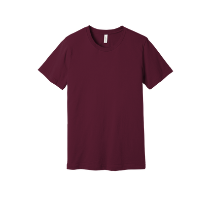 Bella + Canvas jersey T-shirt in Maroon, front view