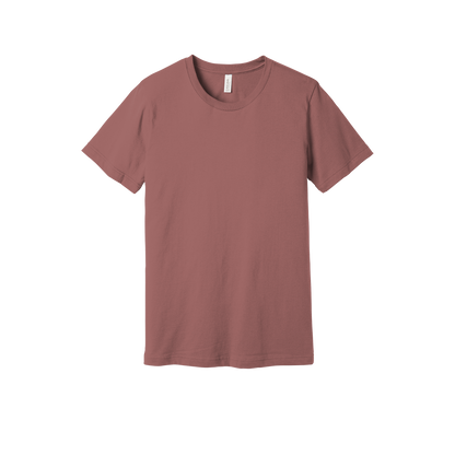 Bella + Canvas jersey T-shirt in Mauve, front view
