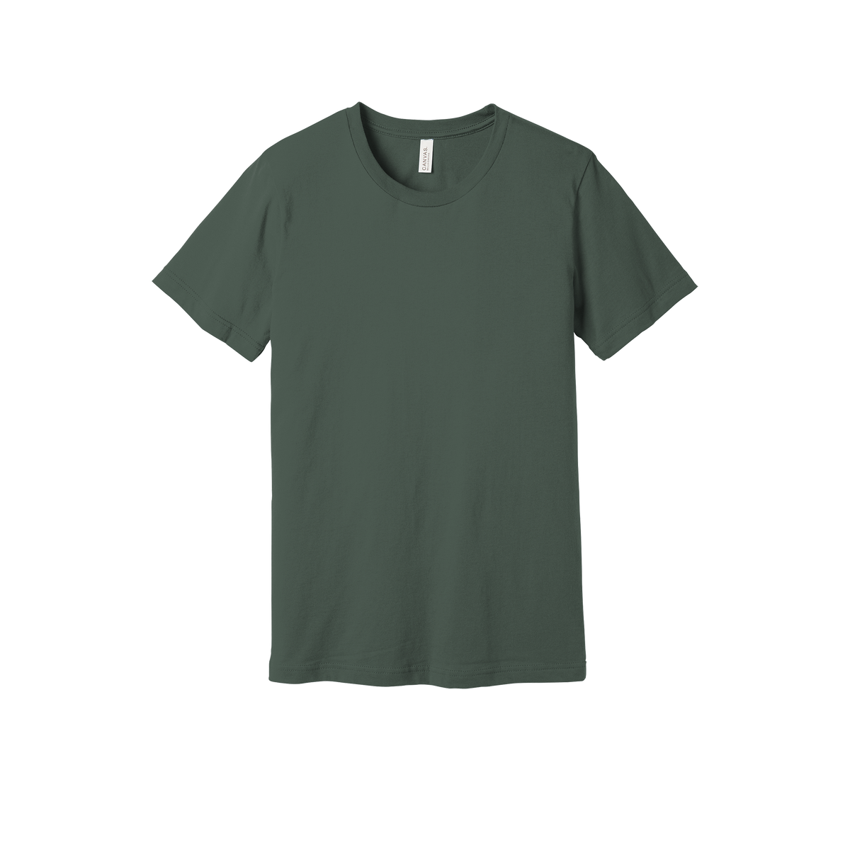 Bella + Canvas jersey T-shirt in Miltary Green, front view
