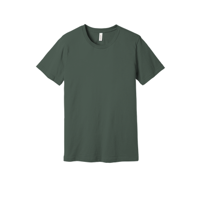 Bella + Canvas jersey T-shirt in Miltary Green, front view