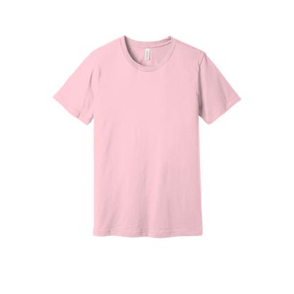 Bella + Canvas jersey T-shirt in Pink, front view