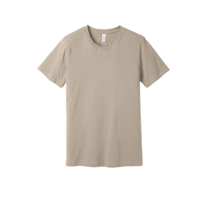 Bella + Canvas jersey T-shirt in tan, front view