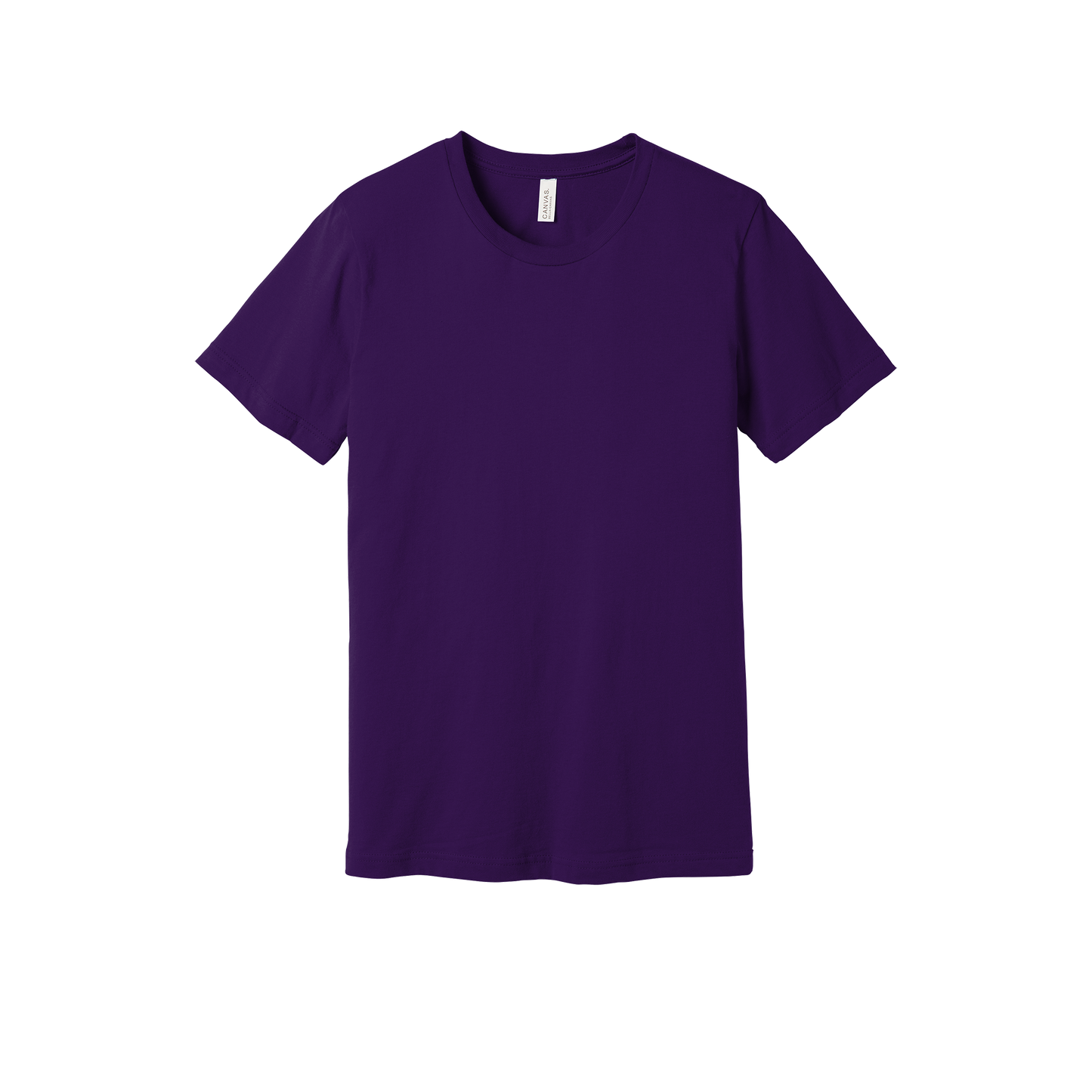 Custom adult Bella + Canvas jersey T-shirt in Team Purple, front view