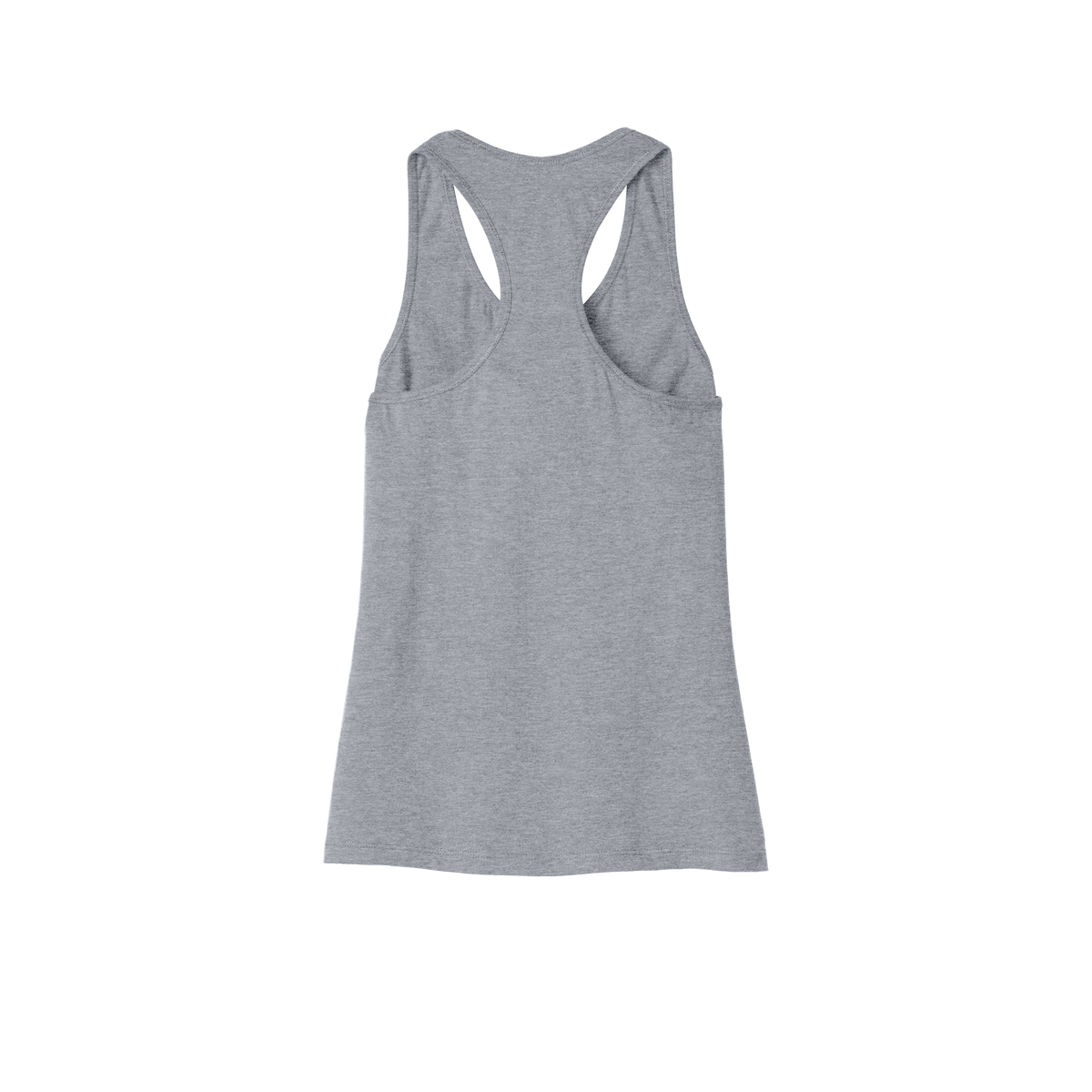 Custom women's Bella + Canvas jersey racerback tank in Athletic Heather, back view