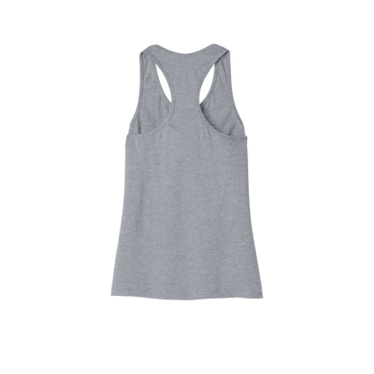 Custom women's Bella + Canvas jersey racerback tank in Athletic Heather, back view