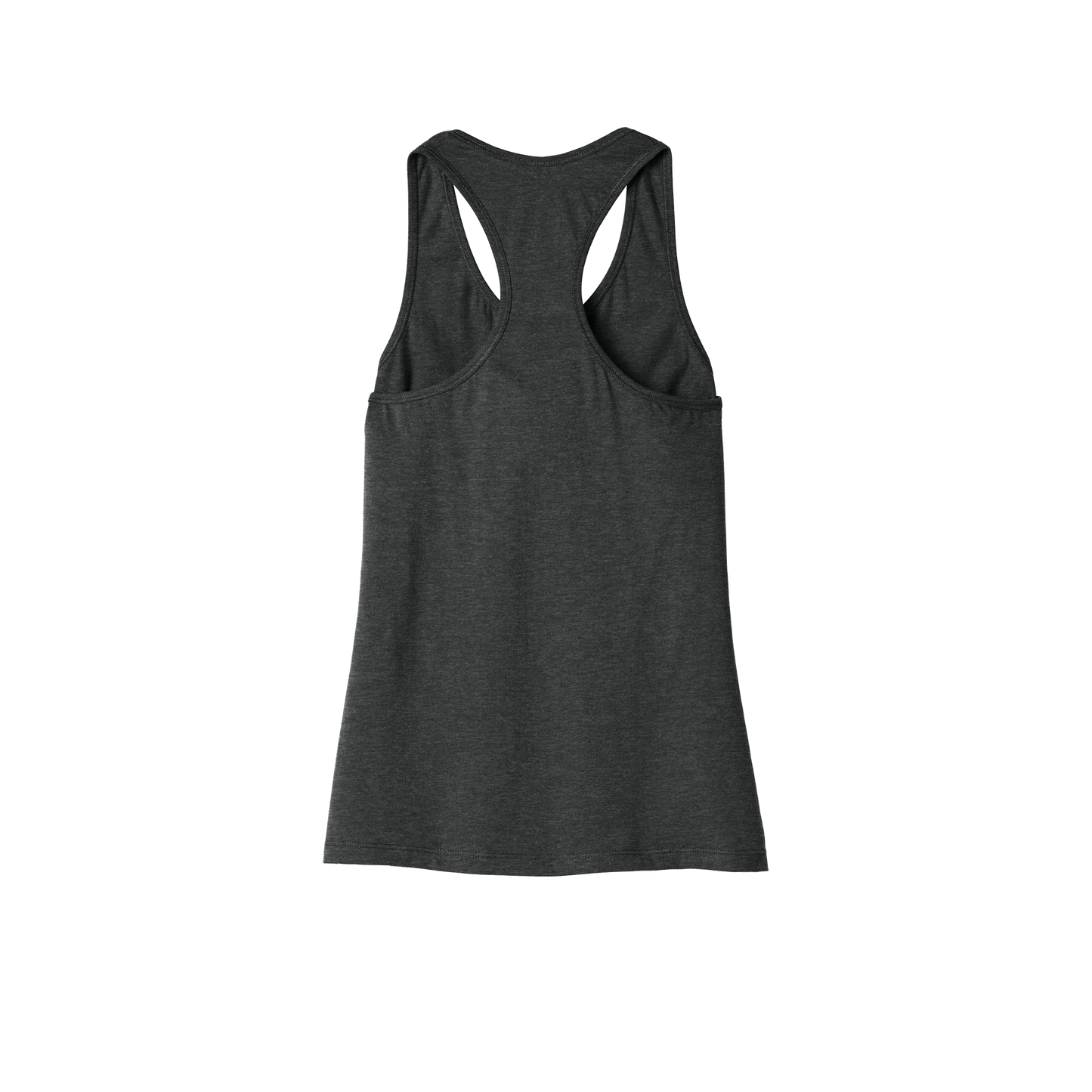 Custom women's Bella + Canvas jersey racerback tank in Dark Grey, back view