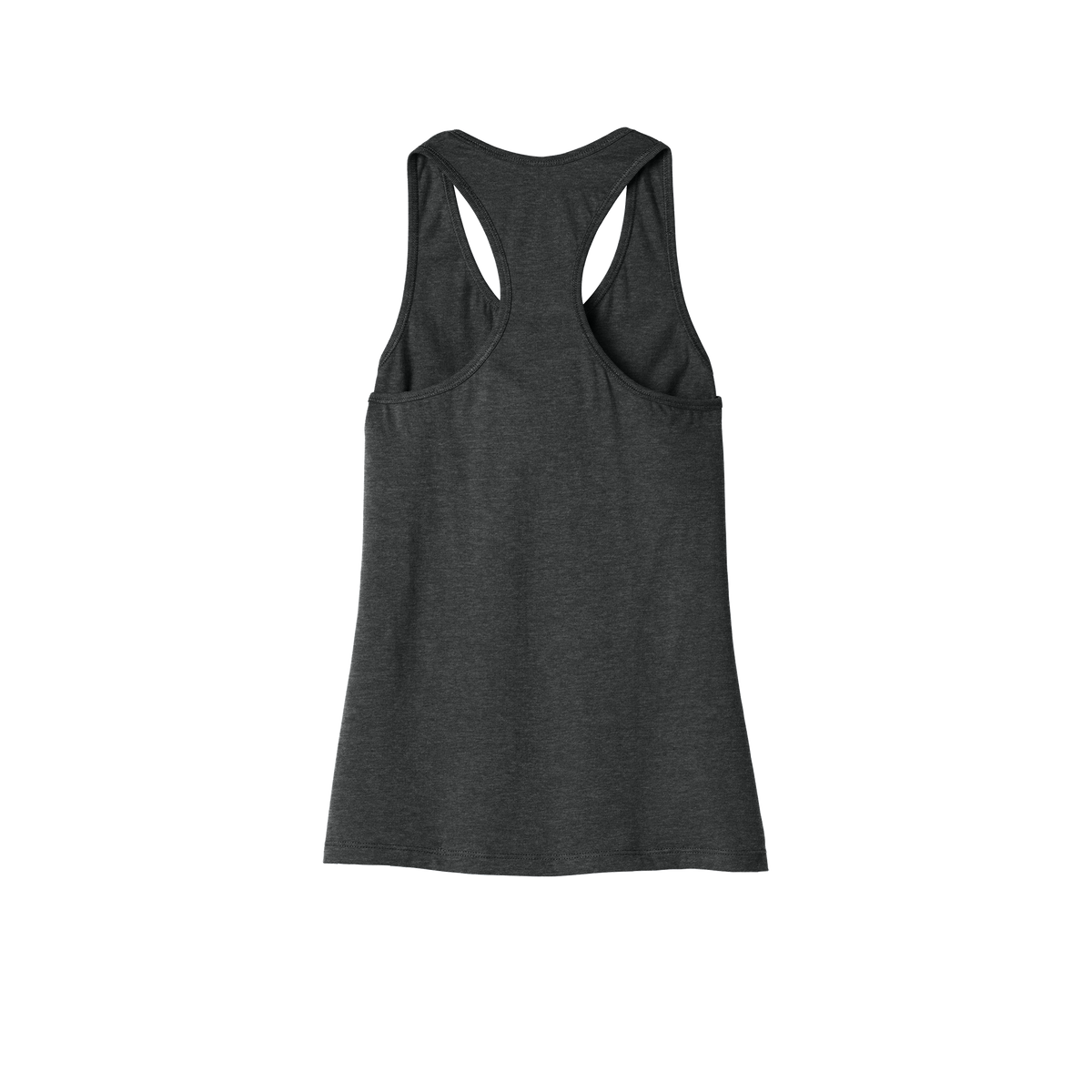 Custom women's Bella + Canvas jersey racerback tank in Dark Grey, back view