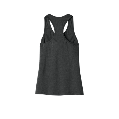 Custom women's Bella + Canvas jersey racerback tank in Dark Grey, back view
