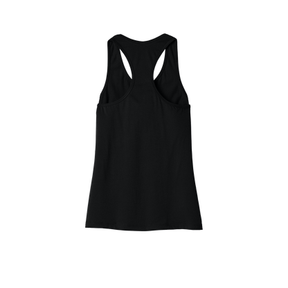 Custom women's Bella + Canvas jersey racerback tank in Black, back view