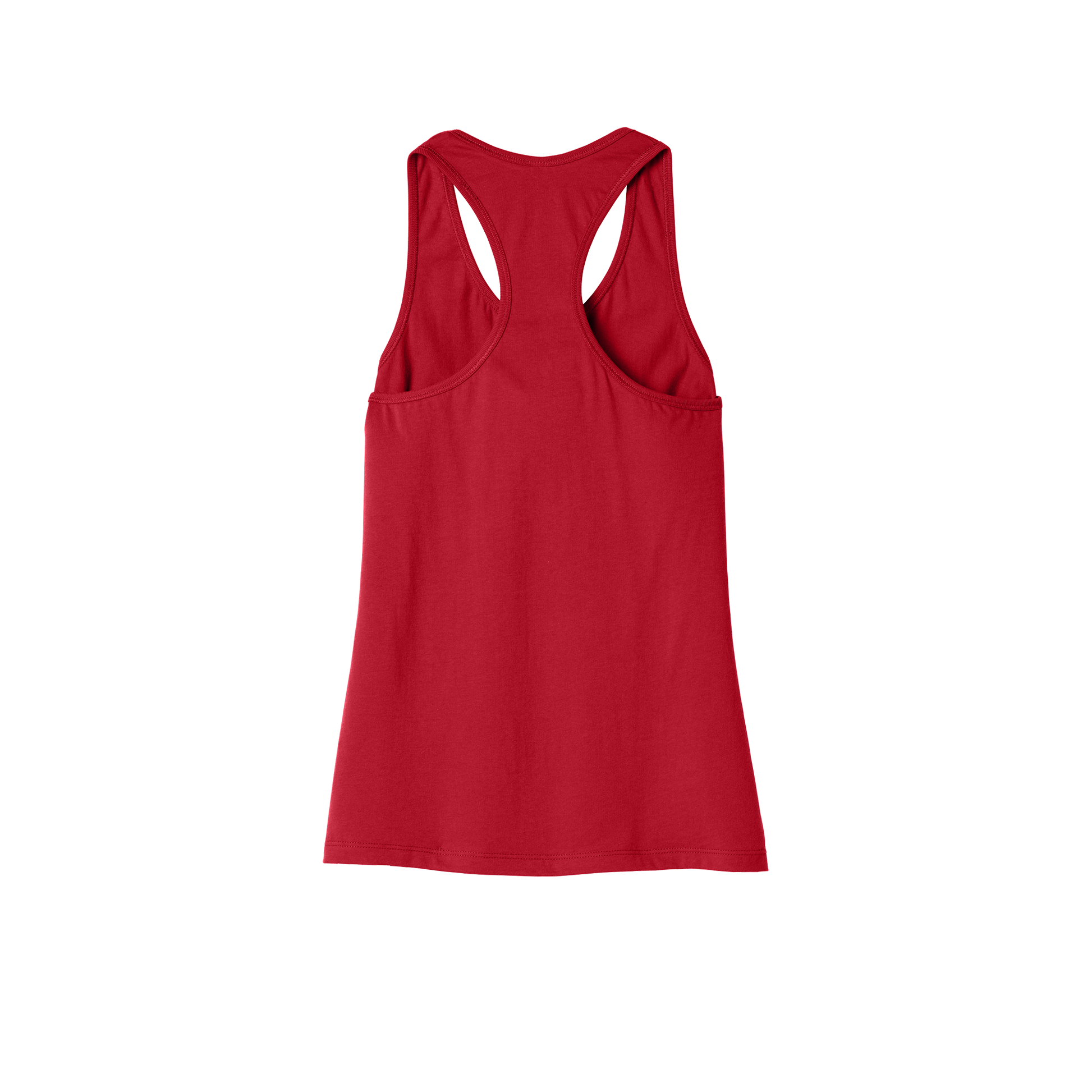 Custom women's Bella + Canvas jersey racerback tank in Red, back view