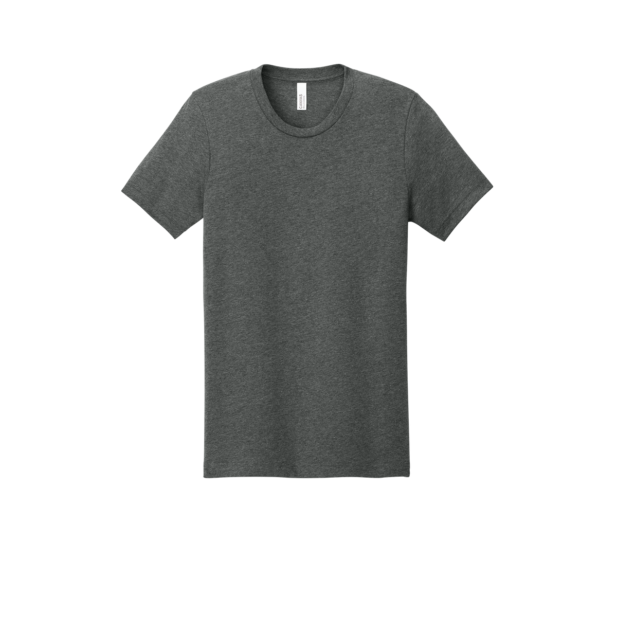 Custom youth Bella + Canvas heathered T-shirt in Deep Heather, front view