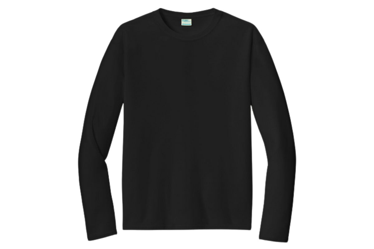 Port & Company performance long-sleeve shirt in Black