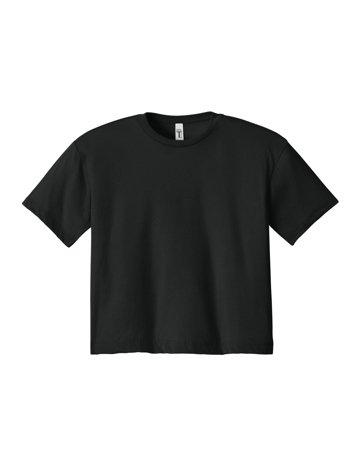 Custom women's Next Level crop T-shirt in Black, front view