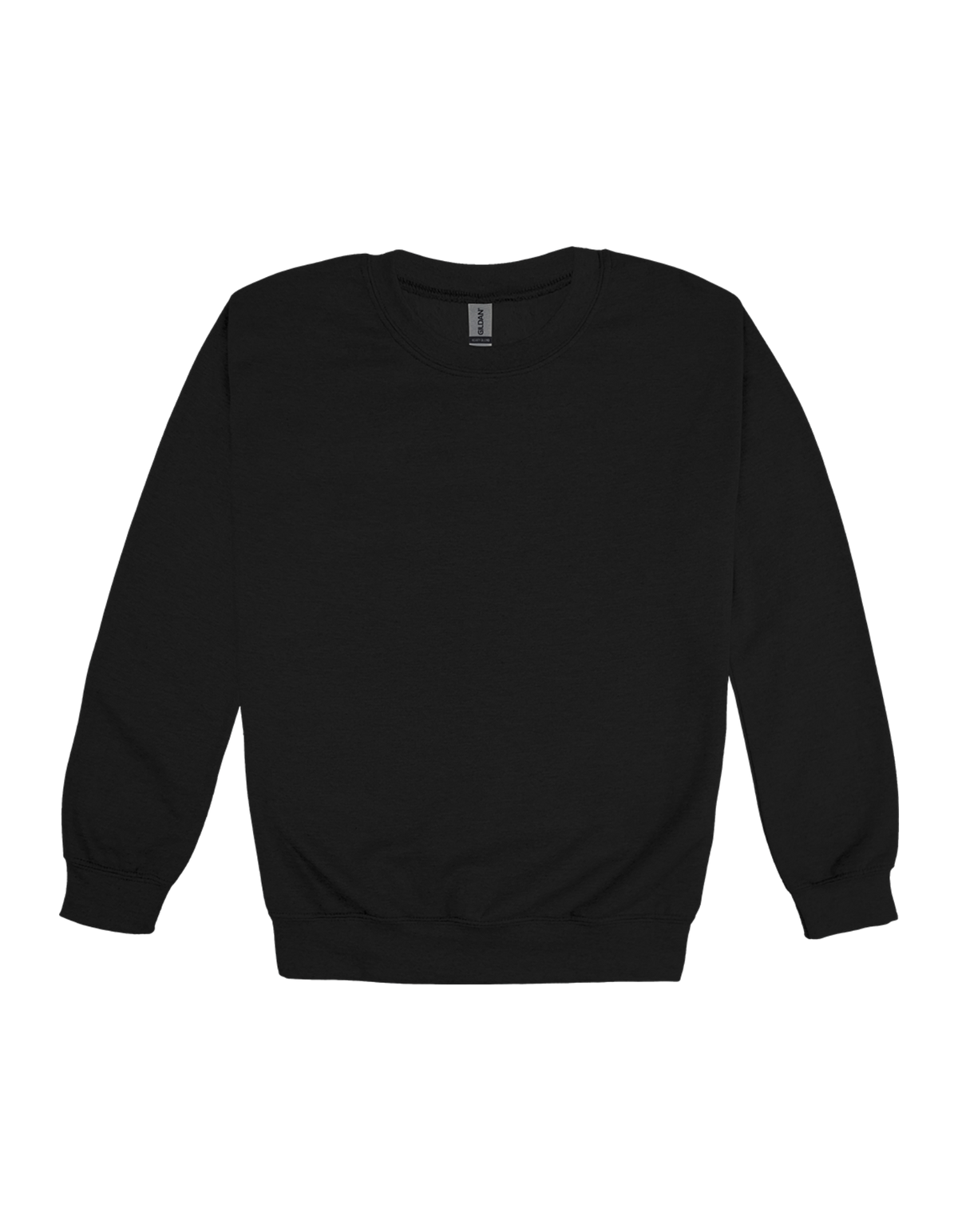 Custom adult Gildan crewneck sweatshirt in Black