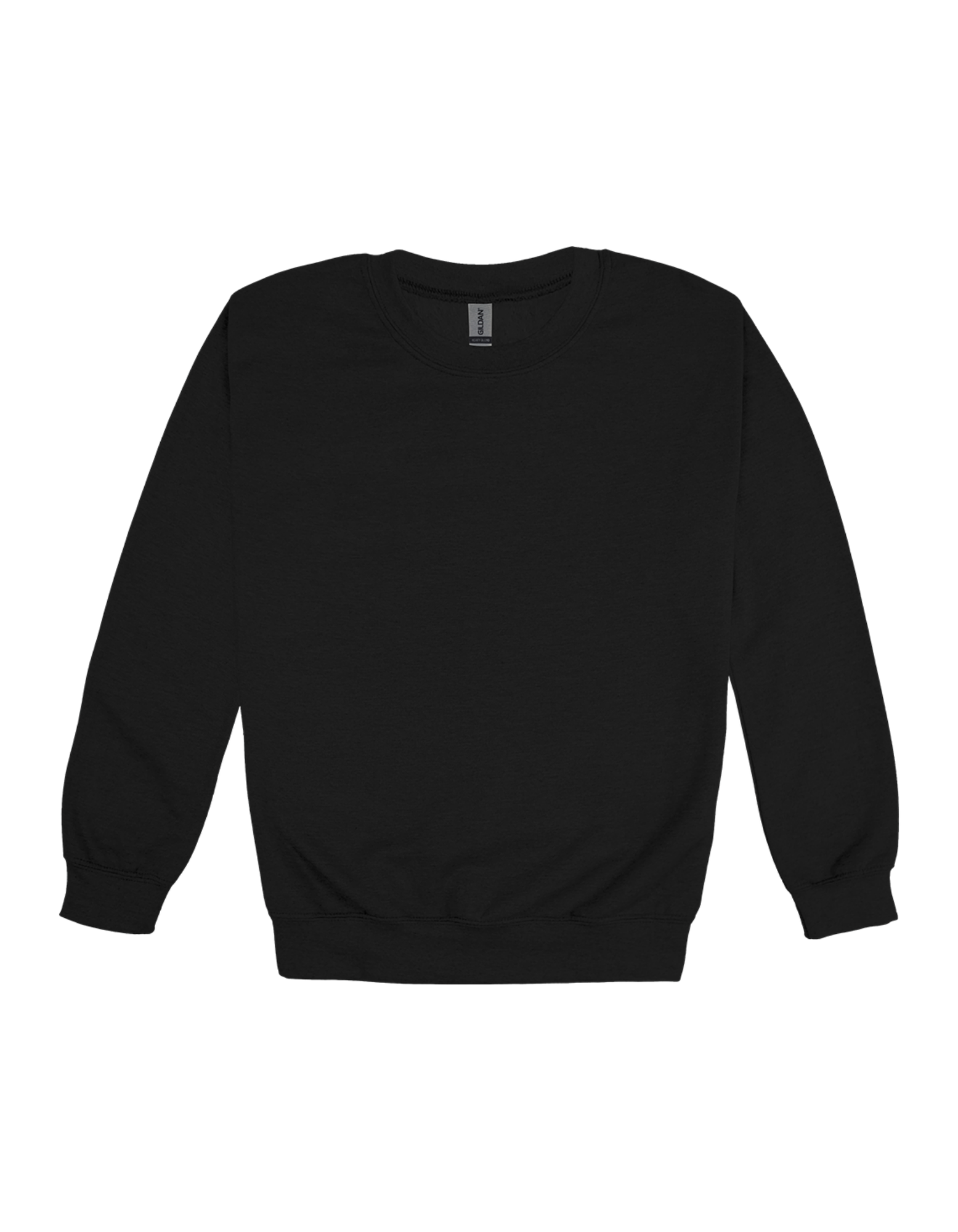 Custom adult Gildan crewneck sweatshirt in Black