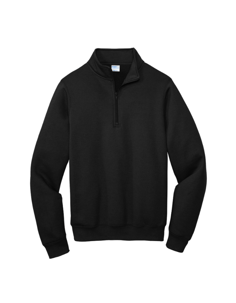 Custom Port & Company core fleece quarter-zip in Black