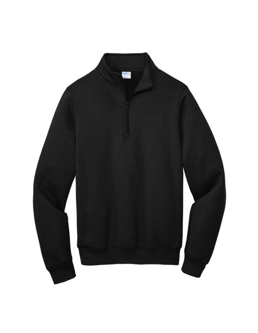Custom Port & Company core fleece quarter-zip in Black