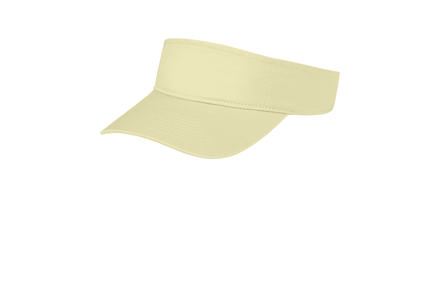 Custom Port Authority fashion visor in Beach, left-side view