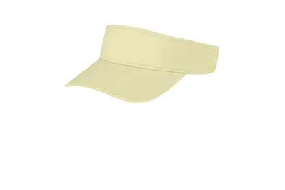 Custom Port Authority fashion visor in Beach, left-side view
