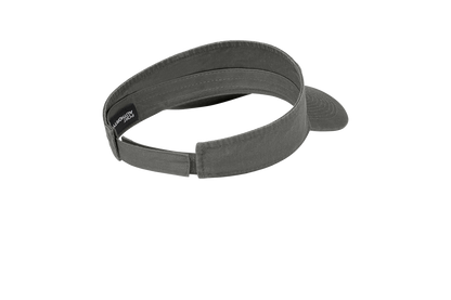 Custom Port Authority fashion visor in Charcoal, back view