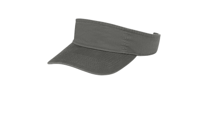 Custom Port Authority fashion visor in Charcoal, left-side view