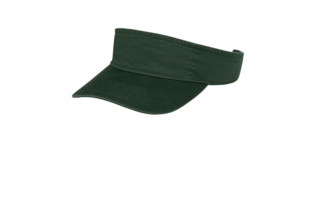 Custom Port Authority fashion visor in Hunter, left-side view