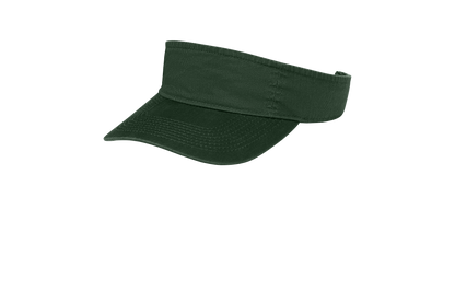 Custom Port Authority fashion visor in Hunter, left-side view