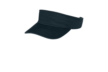 Custom Port Authority fashion visor in Navy, left-side view